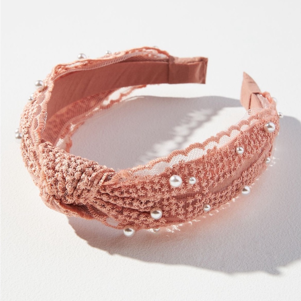 Anthropologie lace top knot headband